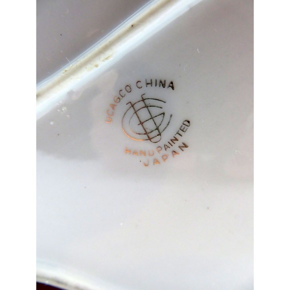 Vintage Ucagco Lidded Dish Ceramic Porcelain Jewelry Trinket Hand Painted Japan - Picture 9 of 9